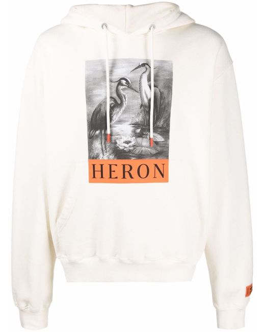 Heron Preston Heron-print cotton hoodie