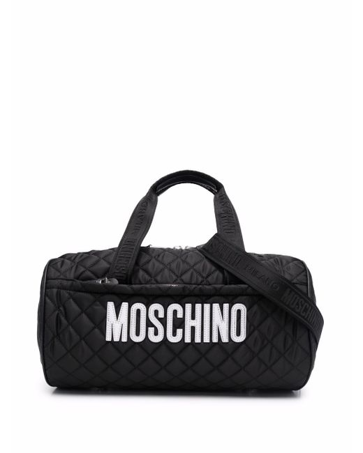 Moschino diamond-quilted logo holdall
