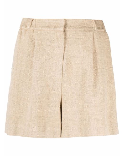 Etro pleated linen-blend shorts