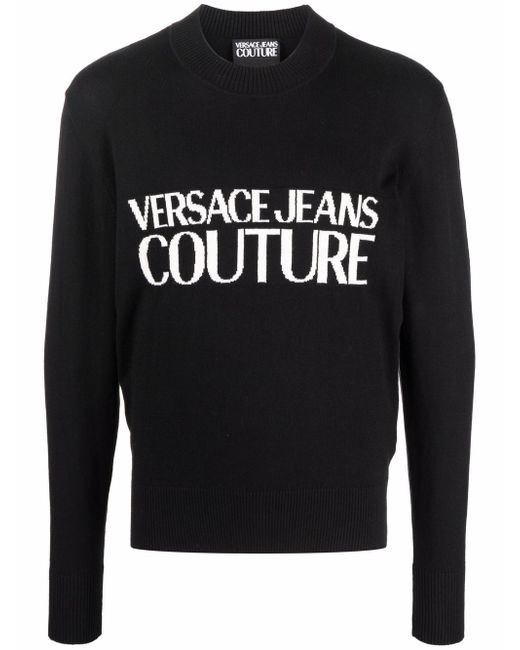 Versace Jeans Couture logo intarsia crew-neck jumper