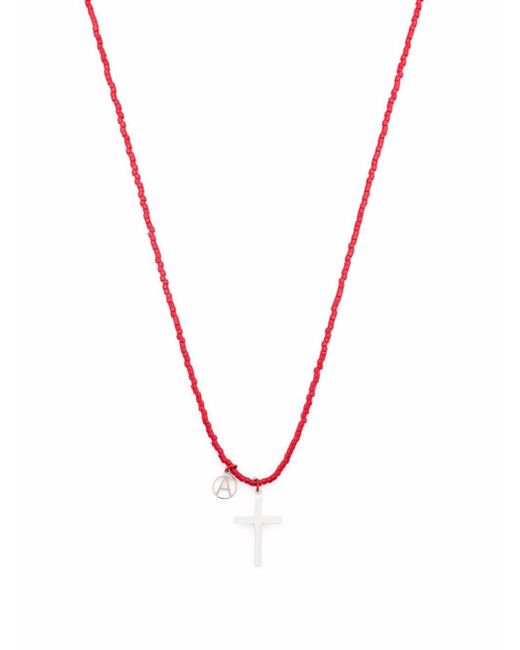 Undercover cross beaded necklace