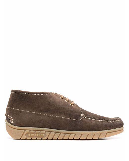 Tom Ford contrasting suede boat shoes