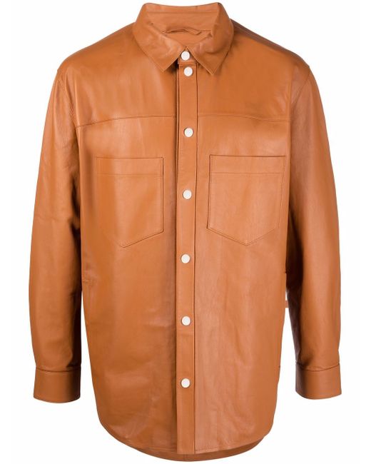 Desa 1972 multi-pocket leather shirt