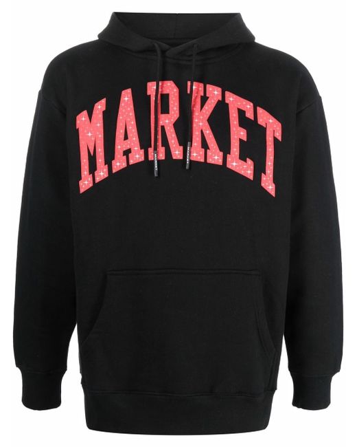 market logo-print drawstring hoodie