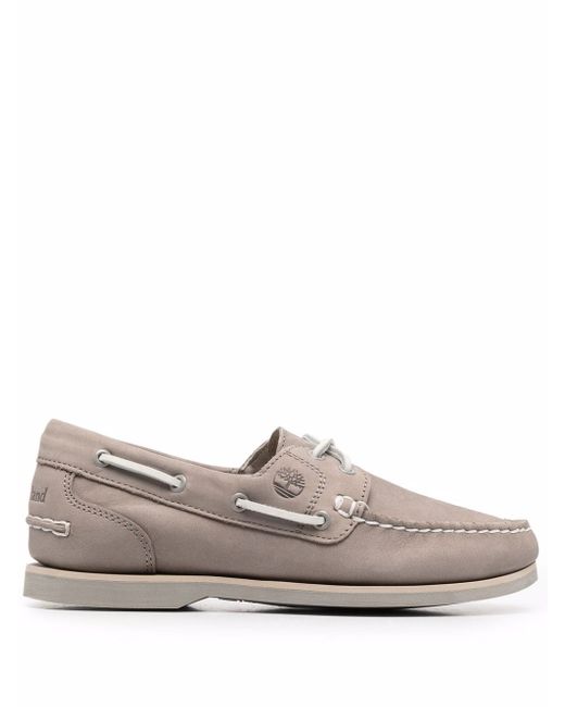 Timberland embossed-logo leather loafers