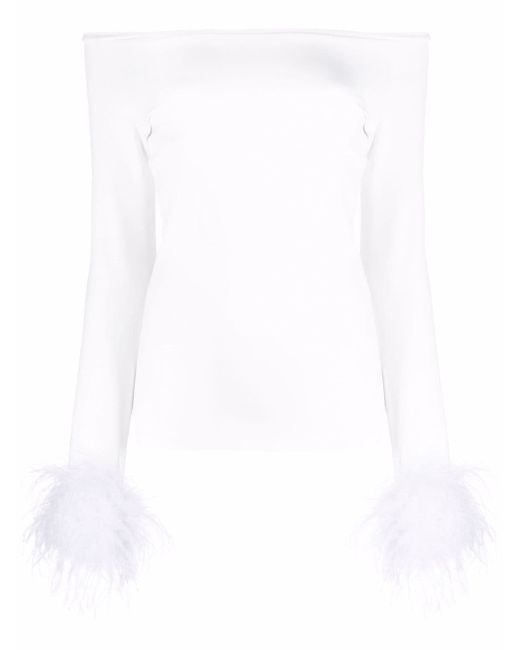 Atu Body Couture feather cuffs off-shoulder top
