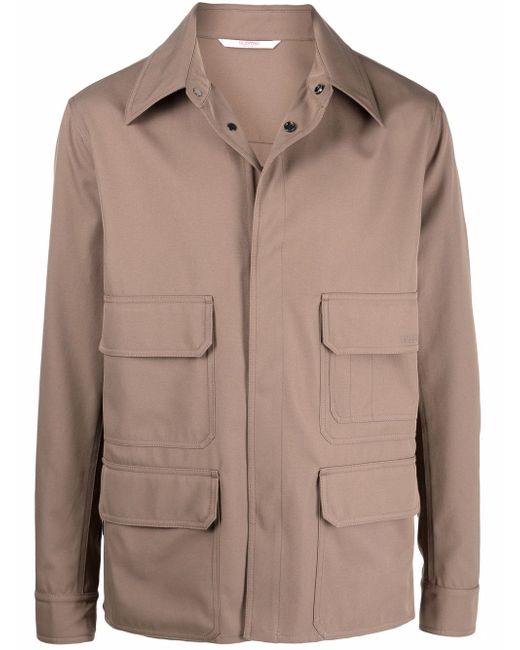 Valentino flap-pockets shirt jacket