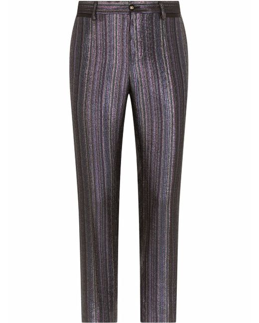 Dolce & Gabbana metallic-stripe tailored trousers