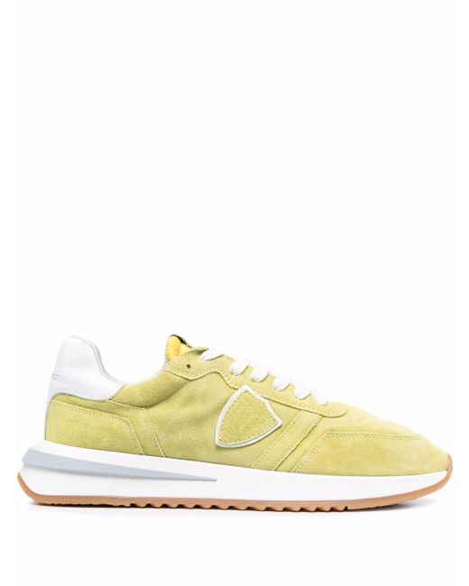 Philippe Model panelled low-top suede sneakers