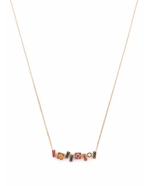 Suzanne Kalan rose gold rainbow sapphire necklace