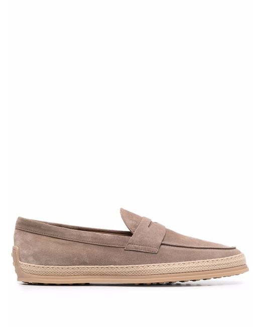 Tod's woven-trim penny loafers