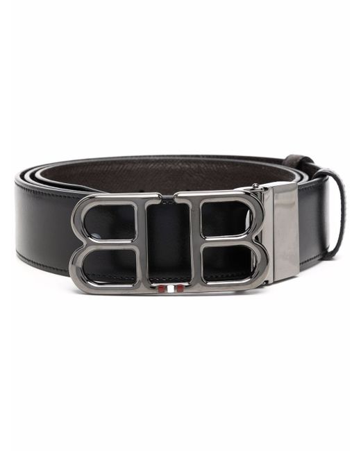 Bally leather logo-buckle belt