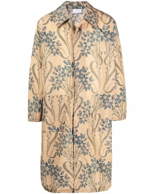 Pierre-Louis Mascia floral-print single-breasted trench coat