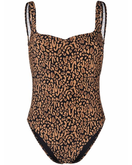 Nanushka leopard-print sweetheart-neckline one-piece