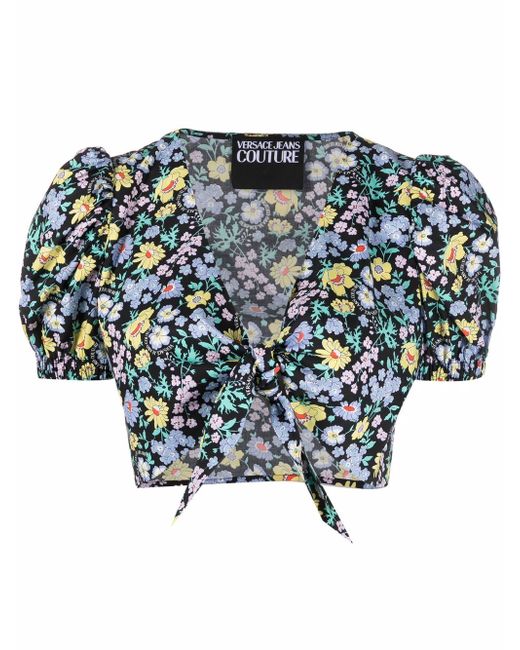 Versace Jeans Couture floral-print crop top