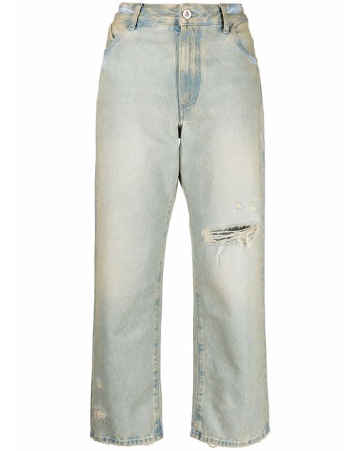 Attico distressed effect wide-leg jeans