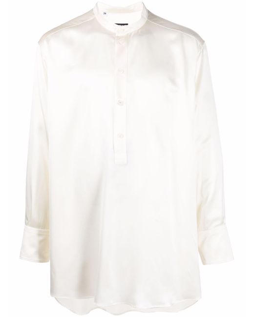 Dolce & Gabbana long-sleeve silk longline shirt