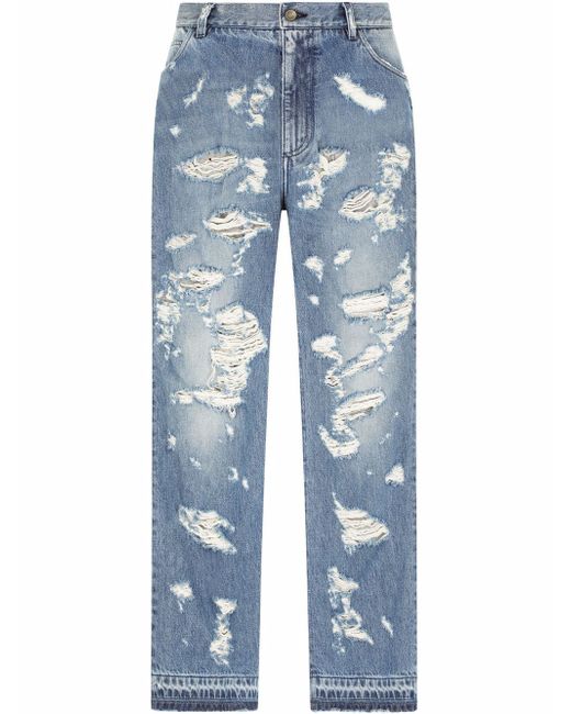 Dolce & Gabbana distressed loose-fit jeans