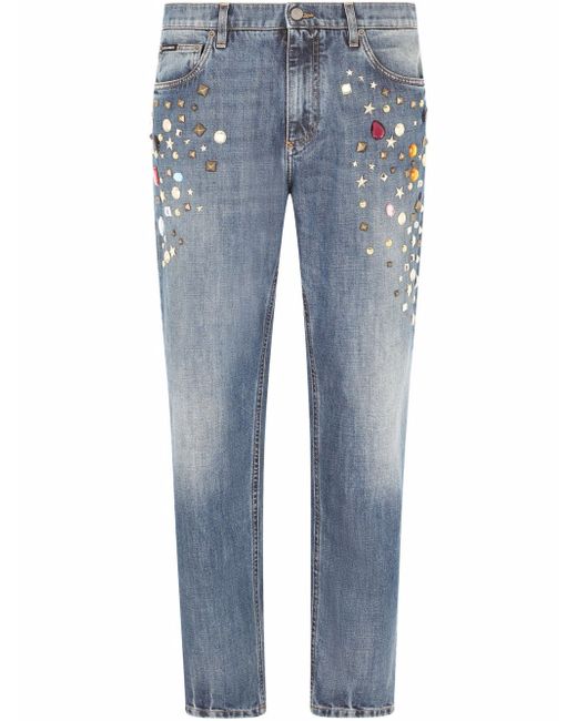 Dolce & Gabbana studded straight leg jeans
