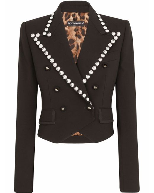 Dolce & Gabbana studded lapels cropped blazer