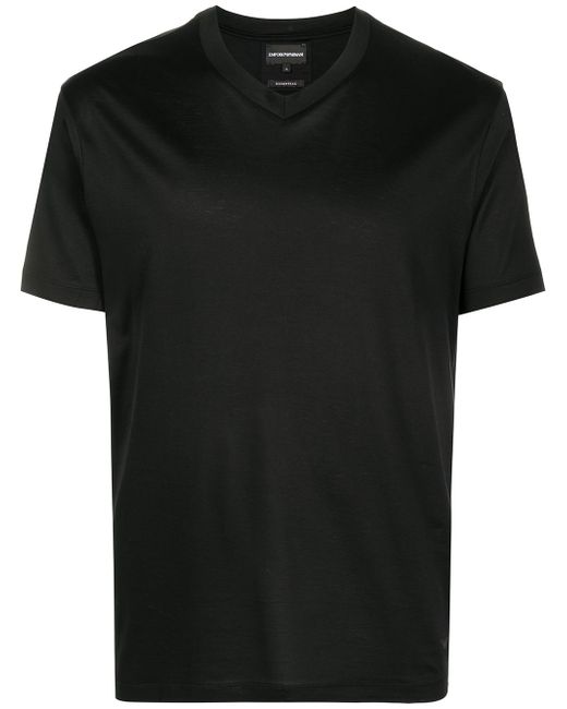 Emporio Armani V-neck lyocell-cotton T-shirt