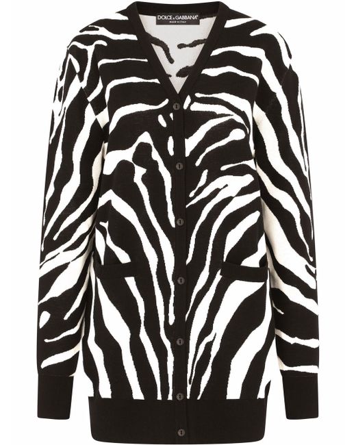 Dolce & Gabbana zebra intarsia-knit cardigan