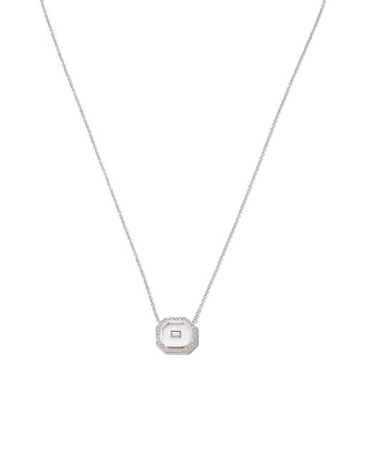Nikos Koulis 18kt white gold diamond and enamel necklace