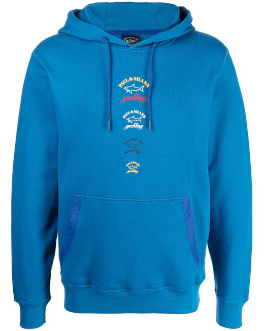 Paul & Shark logo-print pullover hoodie