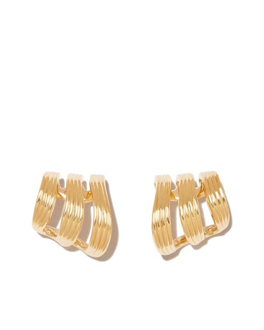 Adidas 18kt yellow Stream Lines earrings