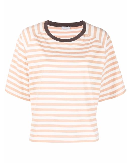 Closed striped short-sleeved T-shirt