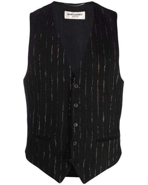 Saint Laurent fitted pinstripe vest