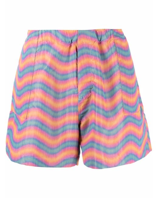 Mackintosh wave-print track shorts
