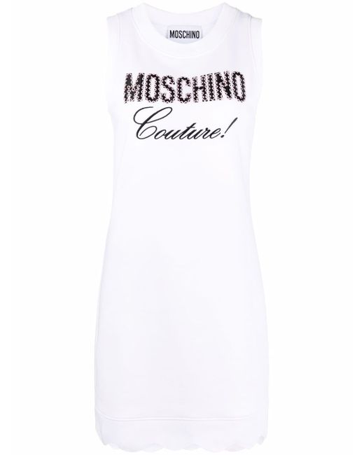 Moschino logo-print sleeveless dress