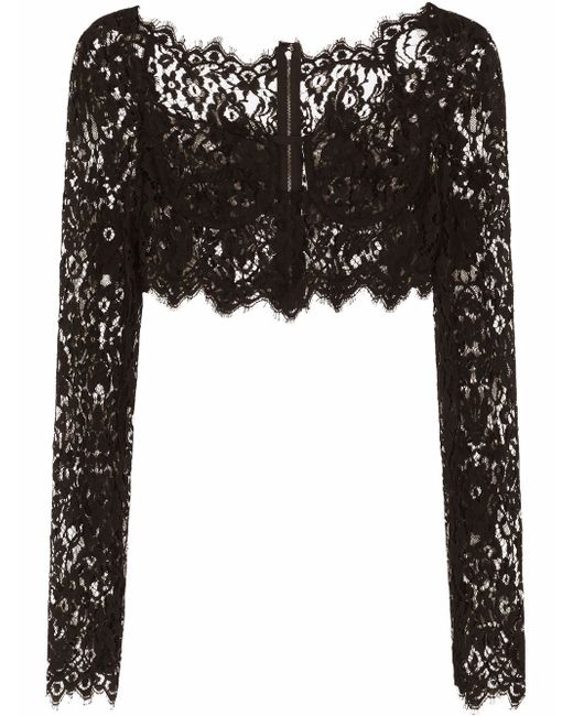 Dolce & Gabbana lace-detail cropped blouse