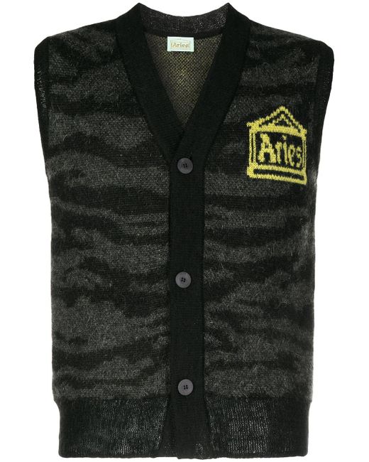 Aries logo-print knitted vest