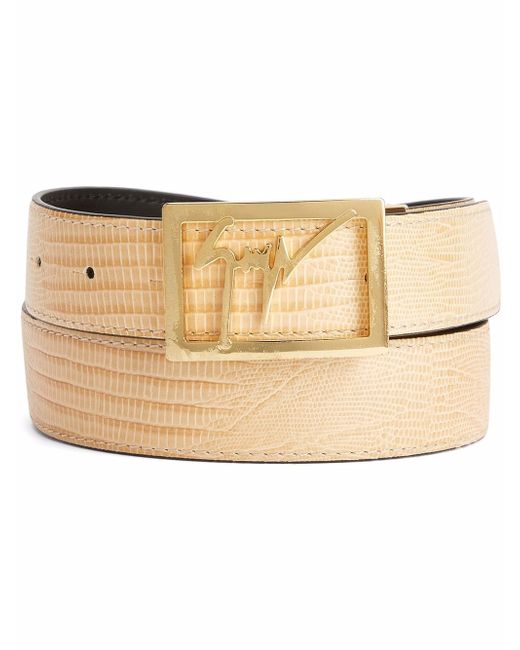 Giuseppe Zanotti Design lizard-effect logo-buckle belt