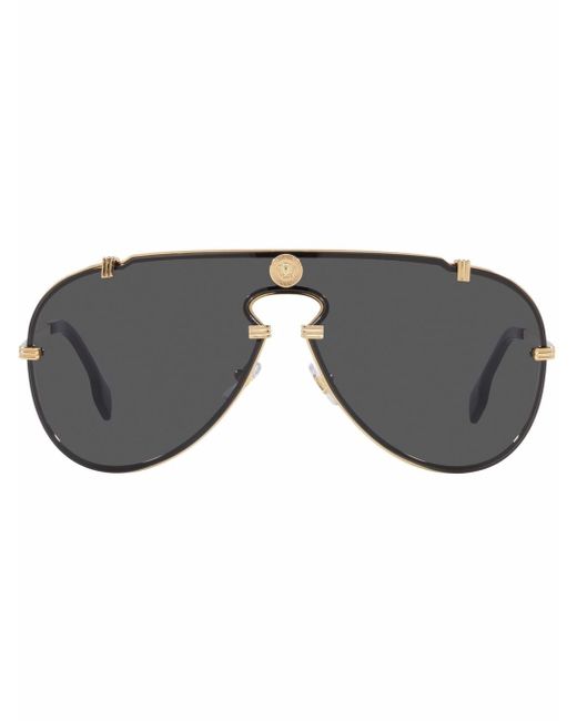 Versace curved aviator-frame sunglasses