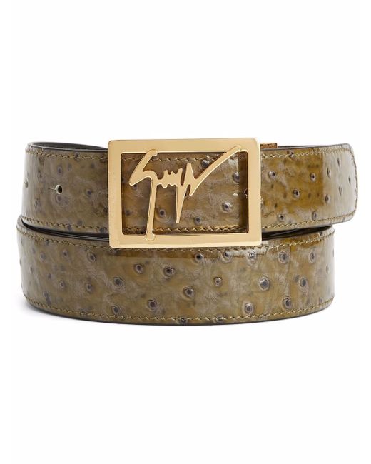 Giuseppe Zanotti Design pebbled logo-buckle belt