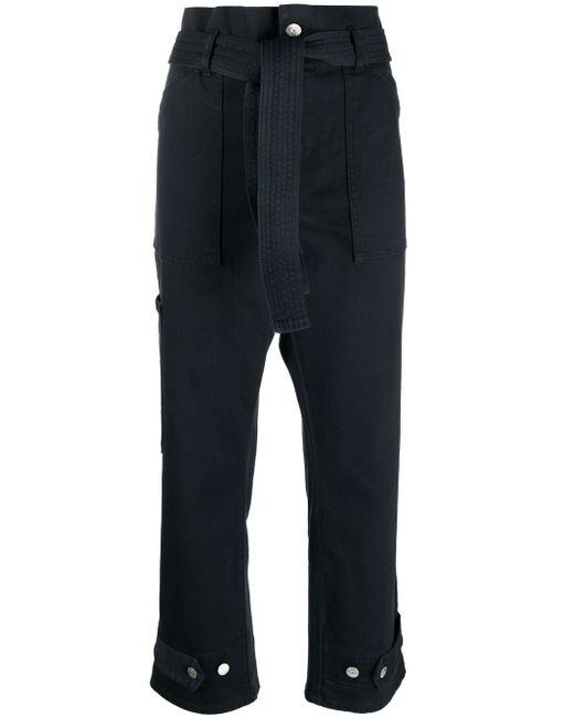 P.A.R.O.S.H. cropped paperbag-waist trousers