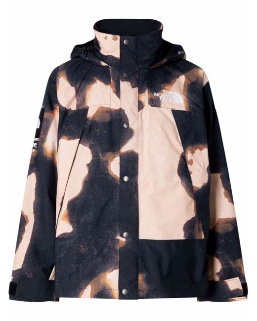 Supreme x TNF bleached denim print mountain jacket