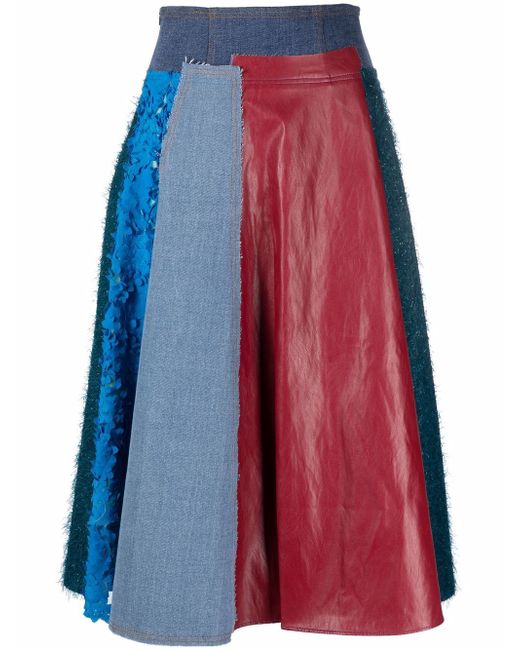 Andersson Bell panelled midi skirt