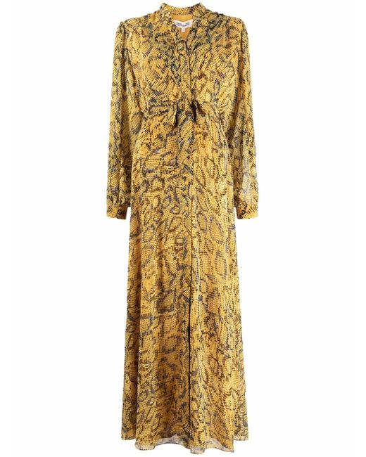 Diane von Furstenberg belted snake-print maxi dress