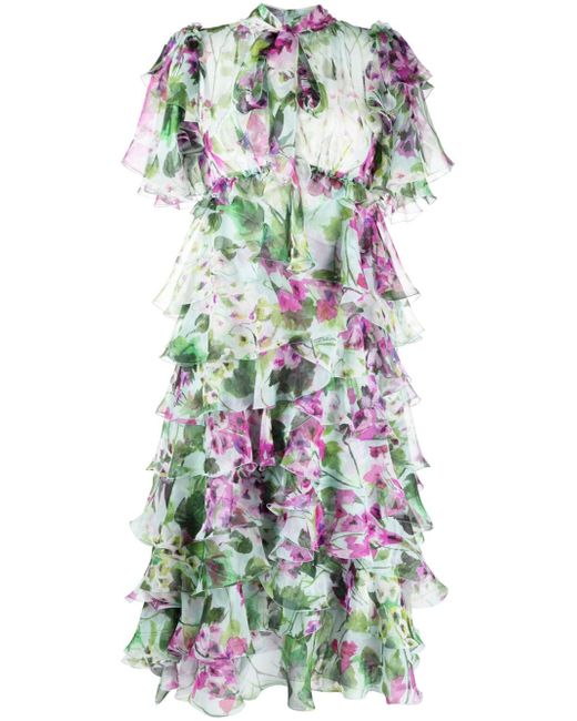 Dolce & Gabbana ruffled floral-print dress