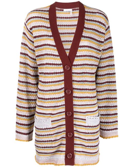 See by Chloé striped knitted cardigan