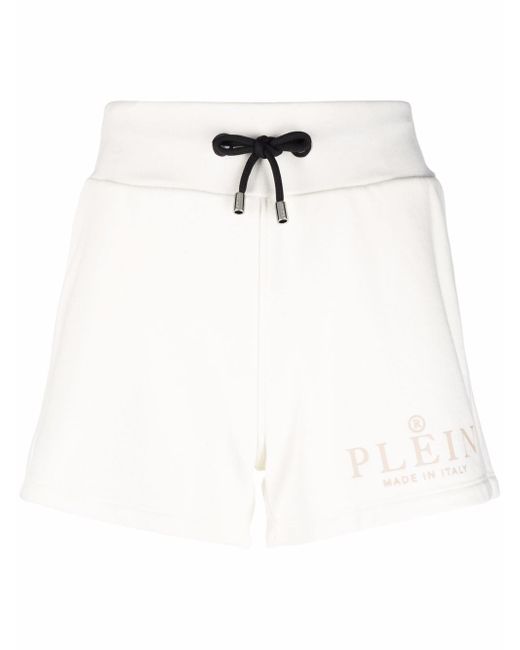 Philipp Plein Iconic logo-print drawstring shorts