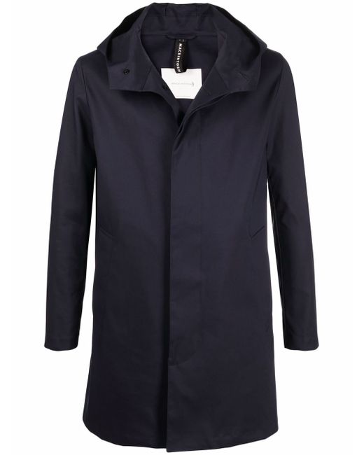 Mackintosh hooded single-breasted coat
