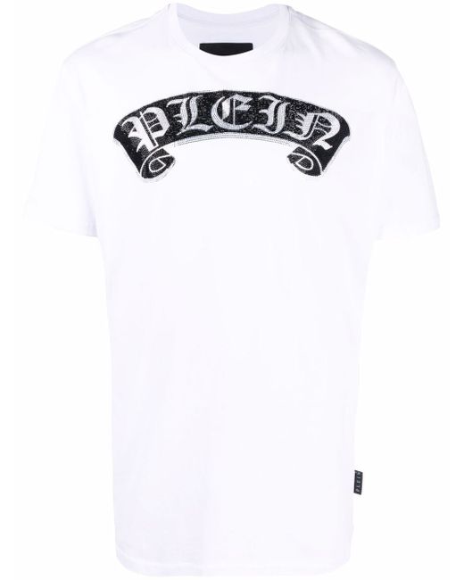 Philipp Plein rhinestone-embellished branded T-shirt