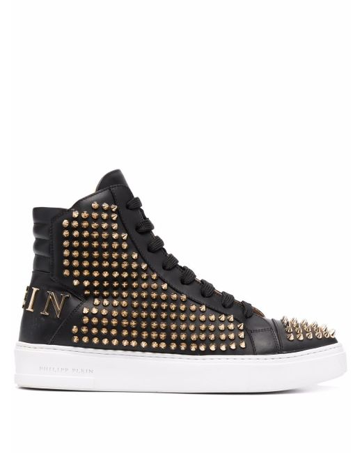 Philipp Plein Brooches studded hi-top sneakers