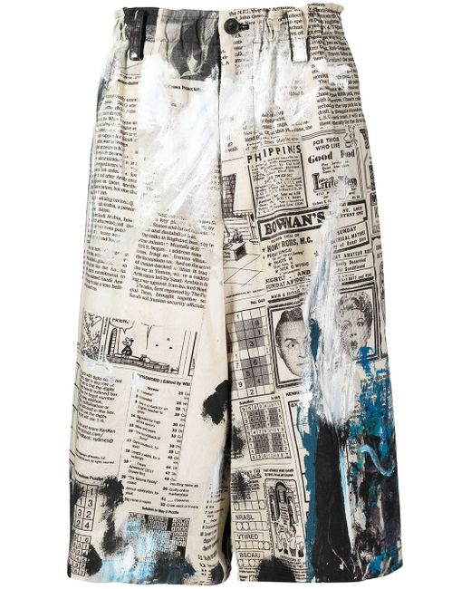 Yohji Yamamoto graphic-print bermuda shorts