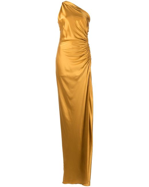 Michelle Mason gathered-detail silk gown